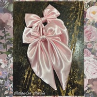 Image 2 of Light Pink Satin Tailed Ballet Bow
