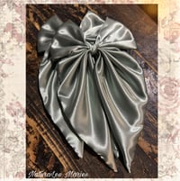 Image 1 of Sage Satin Tailed Ballet Bow