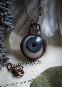 Image 3 of Prosthetic Eye Pendant - Gray Blue
