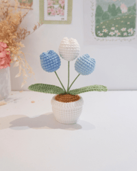 Image 2 of Blue Chubby Tulips Pot