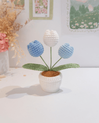 Image 1 of Blue Chubby Tulips Pot