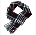 Unisex Fringe Oblong Plaid Scarf