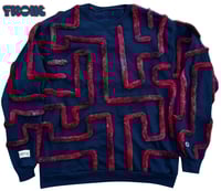 Image 1 of XL blue maze crewneck
