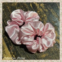 Image 1 of Light Pink Satin Small Scrunchie 
