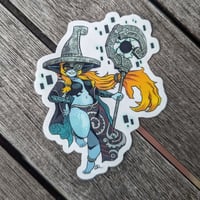 Image 1 of Thicc Midna Witch - 3 inch Transparent Vinyl Sticker