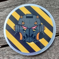 Aluminum Warriors Emblem - 2 inch Brushed Aluminum Sticker