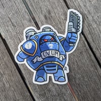 Image 1 of Ovum-Pattern Tactical Dreadnought Armor - 4 inch Transparent Vinyl Sticker
