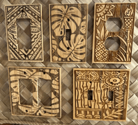 Image 1 of Tiki Switch Plate Covers - Your choice of plate cover and design