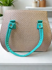 Image 4 of Mexican Artisanal Purse – Teal Floral    ( US Shipping Only ) 