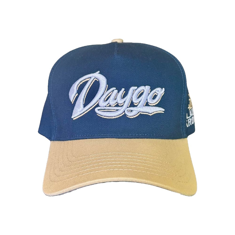 Image of "DAYGO" Baseball Hat (Navy/Tan)