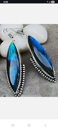 Image 3 of BLUE LABRADORITE NECLACE AND EARRING SET 