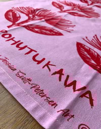 Image 3 of Pōhutukawa flower (red & pink)- Tea towel 