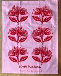 Image 4 of Pōhutukawa flower (red & pink)- Tea towel 