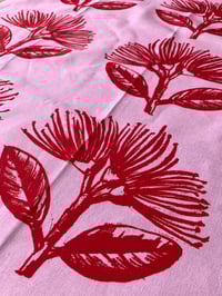 Image 1 of Pōhutukawa flower (red & pink)- Tea towel 