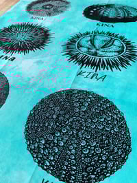 Image 1 of Kina (black & turquoise) -  Tea towel 