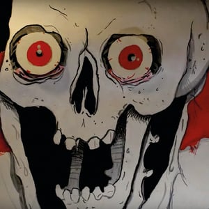 Image of JOHN DWYER "Pilot Soundtrack" LP silkscreened cover "SKULL" pre-oder