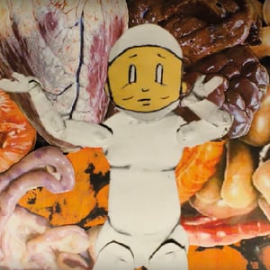 Image of JOHN DWYER "Pilot Soundtrack" LP silkscreened cover "TASTY GUTS" pre-oder