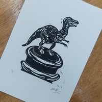 Image 3 of The Leith Dinosaur, limited edition linoprint