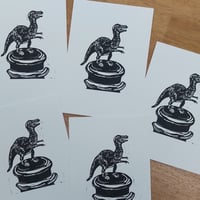 Image 2 of The Leith Dinosaur, limited edition linoprint