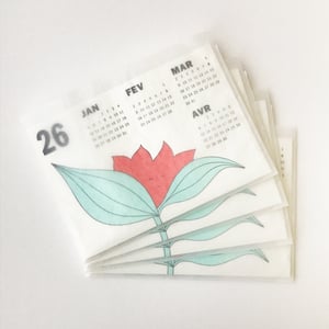 Image of Gentian Calendar 2026, riso print 15x42cm