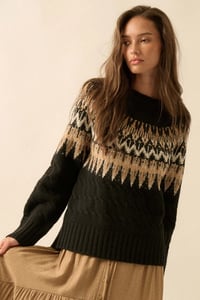 Image 3 of Raglan Fair Isle Pullover