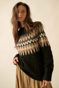 Image 4 of Raglan Fair Isle Pullover
