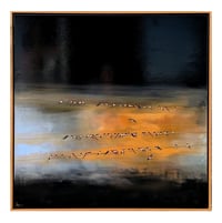 Image 1 of Original Canvas - Golden Swallows - 40" x 40"