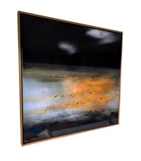 Image 2 of Original Canvas - Golden Swallows - 40" x 40"