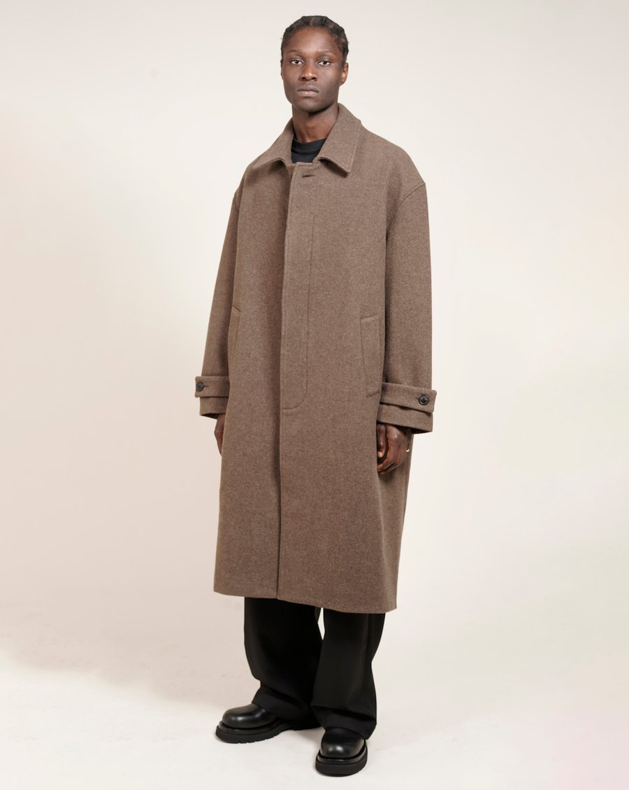 Image of Greige Wool Cashmere Coat