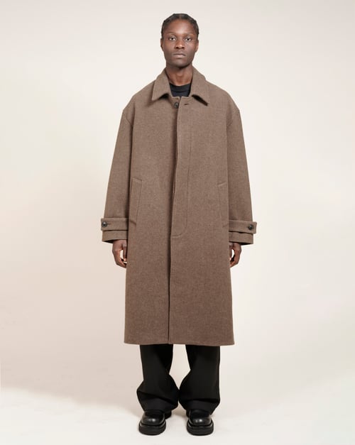 Image of Greige Wool Cashmere Coat