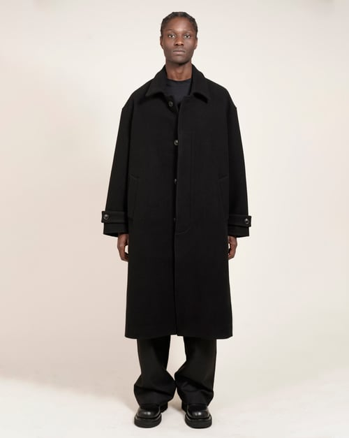 Image of Black Wool Cashmere Coat