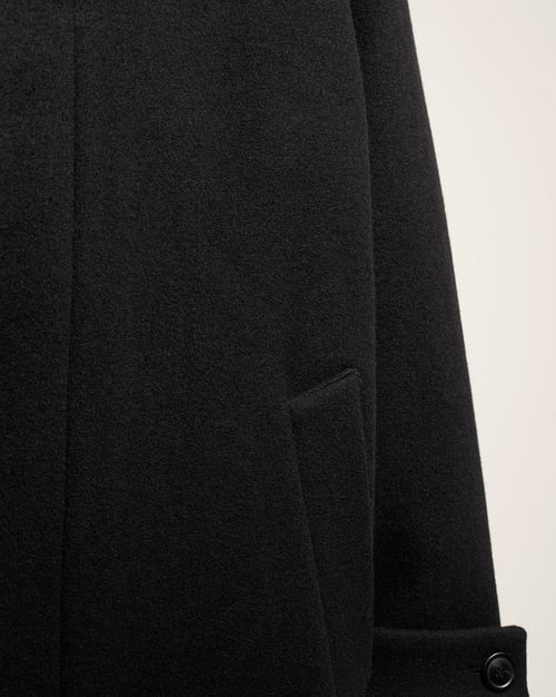 Image of Black Wool Cashmere Coat
