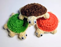Image 6 of Mini Shell Buddy handmade Crochet Turtle Keychain with tassel