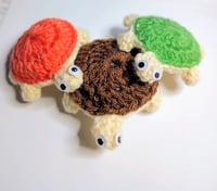 Image 8 of Mini Shell Buddy handmade Crochet Turtle Keychain with tassel