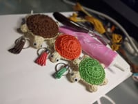 Image 10 of Mini Shell Buddy handmade Crochet Turtle Keychain with tassel