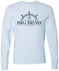 Gildan Unisex Long Sleeve T-Shirt Light Blue White Logo