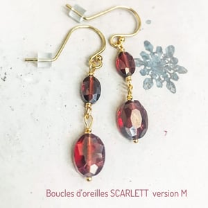 Image of Boucles d'oreilles SCARLETT - 3 modèles (Grenat)