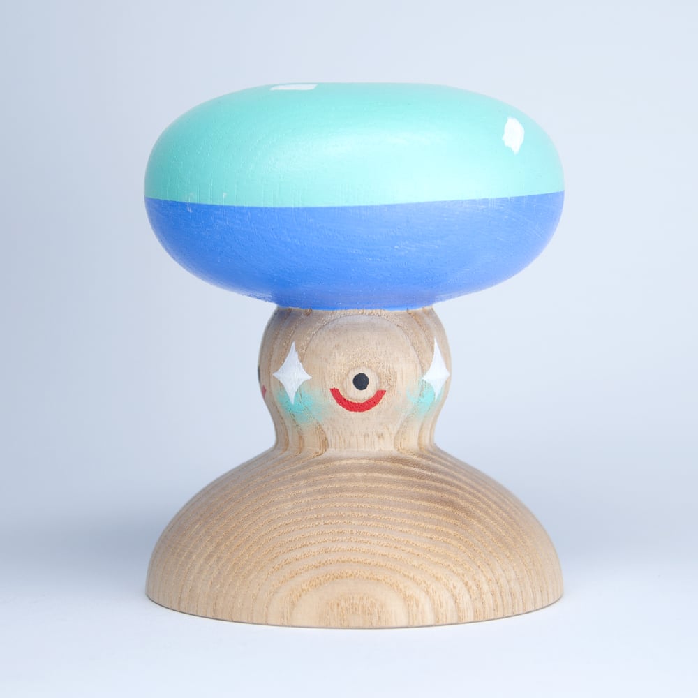 Image of Kerzenhalter-Vasen-Kombi "Fliegenpilz blau" 