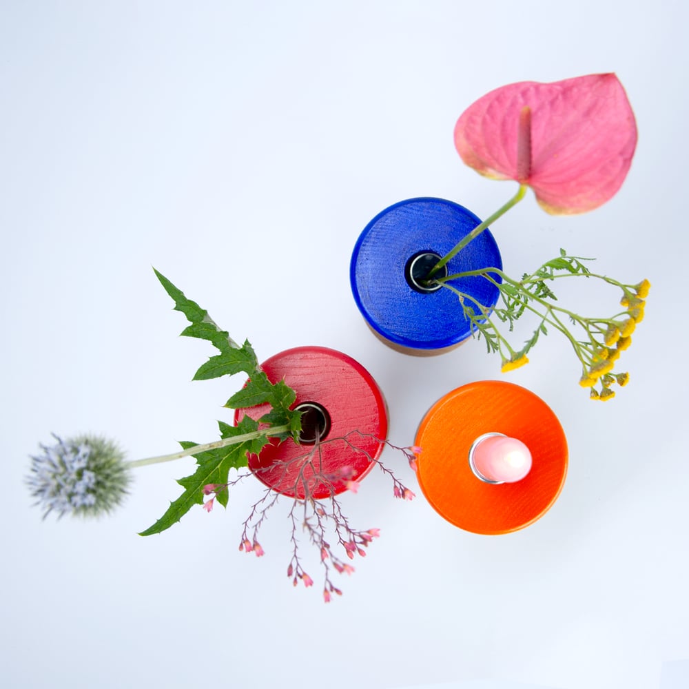 Image of Kerzenhalter-Vasen-Kombi "Pfifferling gelb"