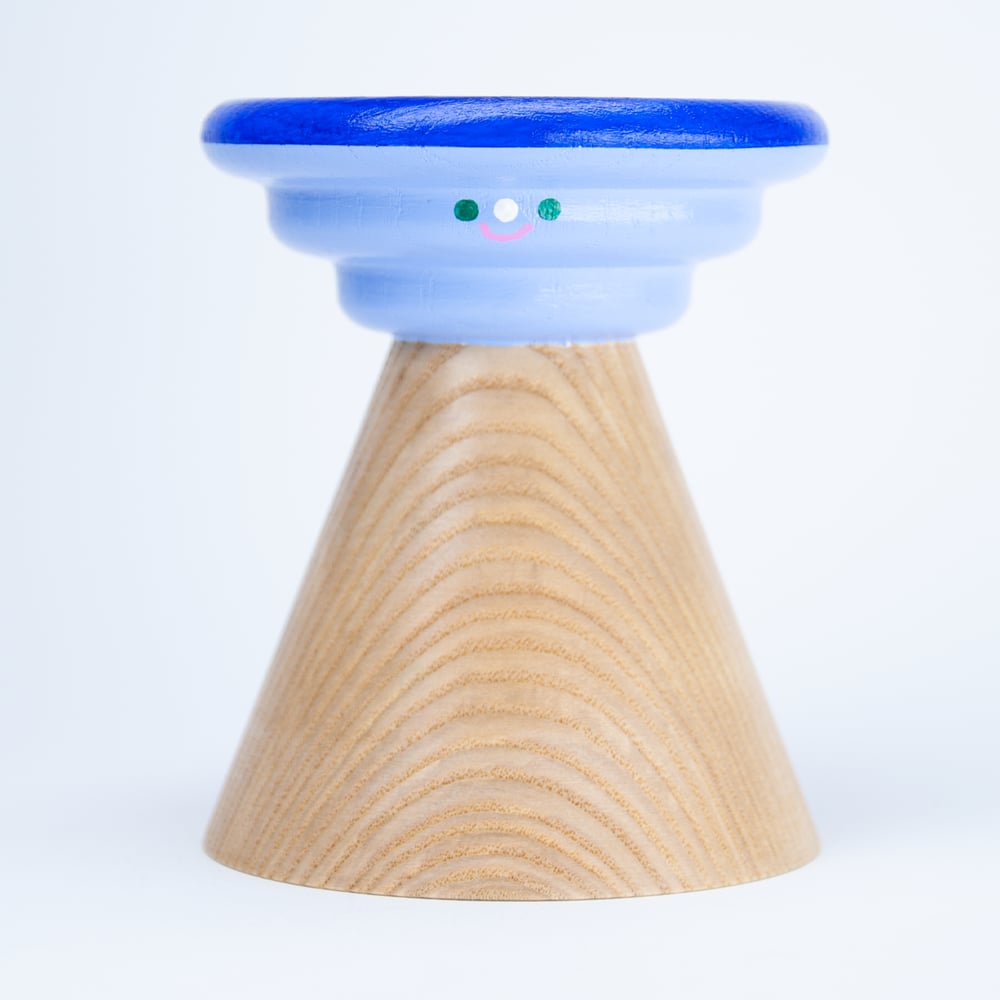 Image of Kerzenhalter-Vasen-Kombi "Pfifferling blau"