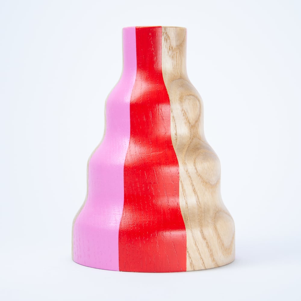 Image of Kerzenhalter-Vasen-Kombi "Vella rot" 