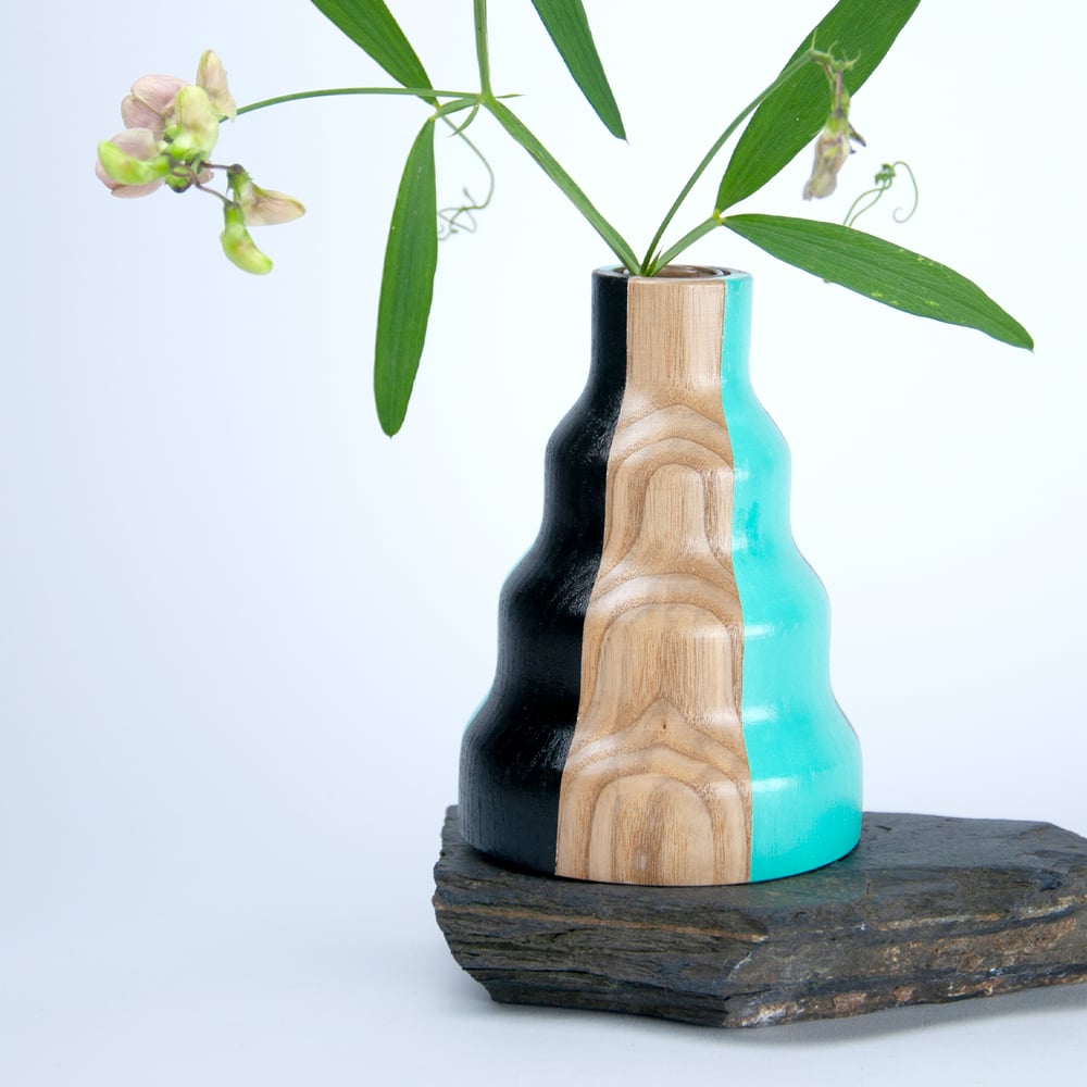 Image of Kerzenhalter-Vasen-Kombi "Vella grün"