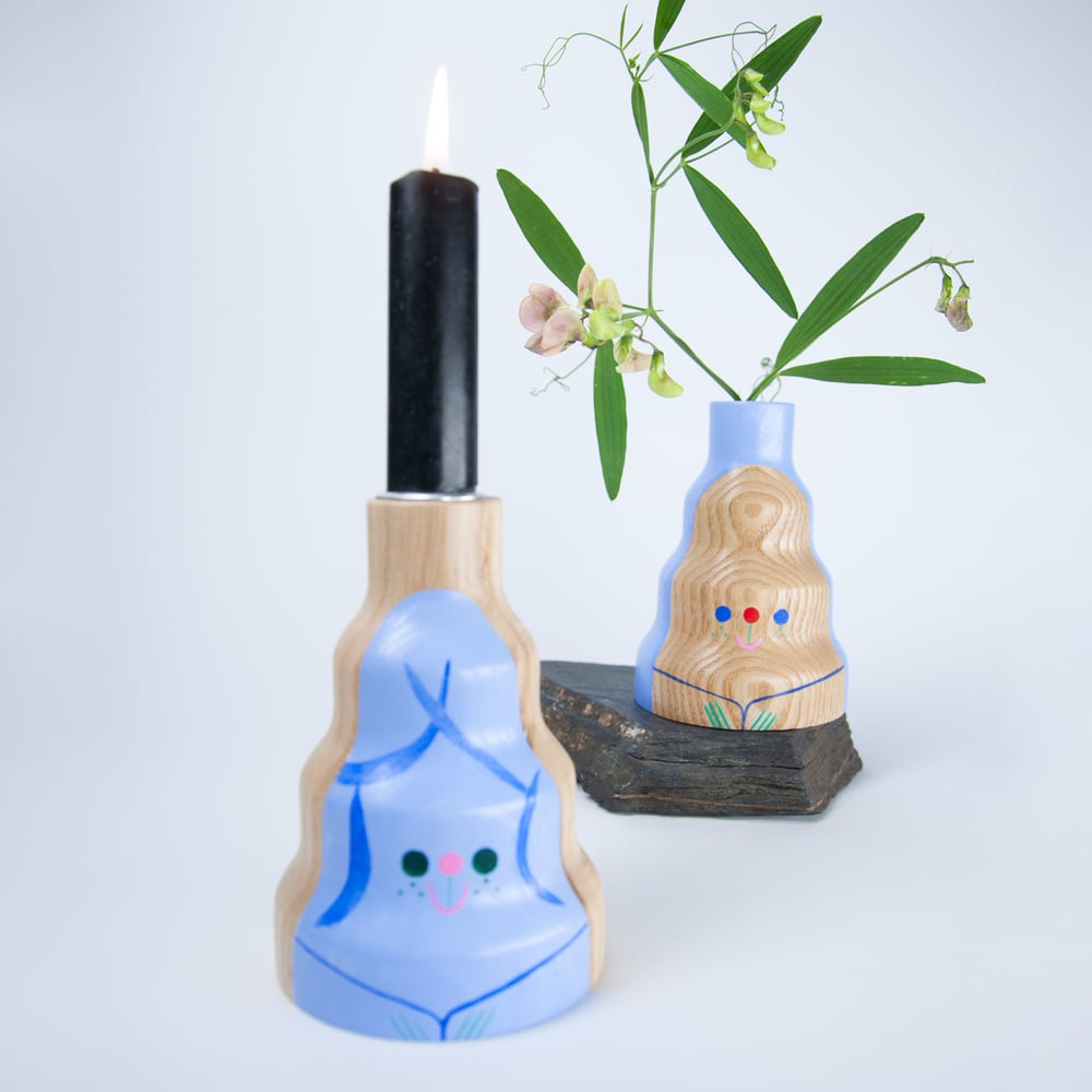 Image of Kerzenhalter-Vasen-Kombi "Vella Pudel" 