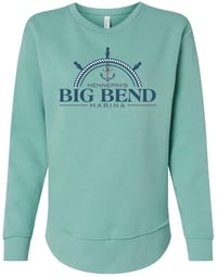 Image 1 of LAT Women's Weekend Fleece Crewneck Sweatshirt Color Logo in Saltwater