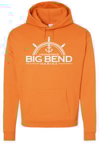 Hanes Unisex Ecosmart® Hooded Sweatshirt in White Logo Tenn Orange