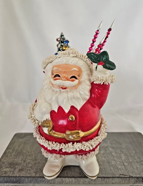 Image of Vintage Jolly Ceramic Santa Christmas Decor #1