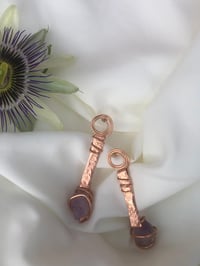 Image 1 of Copper + Amethyst Earrings 