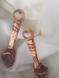 Image 2 of Copper + Amethyst Earrings 