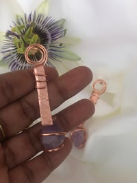 Image 4 of Copper + Amethyst Earrings 