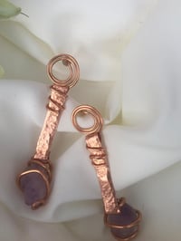 Image 3 of Copper + Amethyst Earrings 